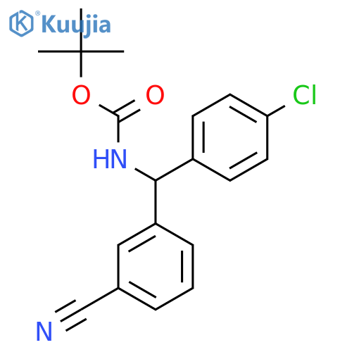 tert-butyl N-[(4-chlorophenyl)(3-cyanophenyl)methyl]carbamate structure
