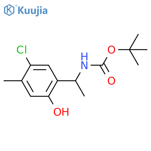 tert-butyl N-1-(5-chloro-2-hydroxy-4-methylphenyl)ethylcarbamate structure