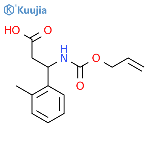 3-(2-methylphenyl)-3-{(prop-2-en-1-yloxy)carbonylamino}propanoic acid structure