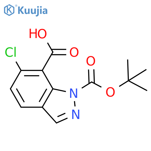 1-(tert-butoxy)carbonyl-6-chloro-1H-indazole-7-carboxylic acid structure