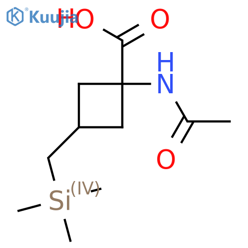 1-acetamido-3-(trimethylsilyl)methylcyclobutane-1-carboxylic acid structure