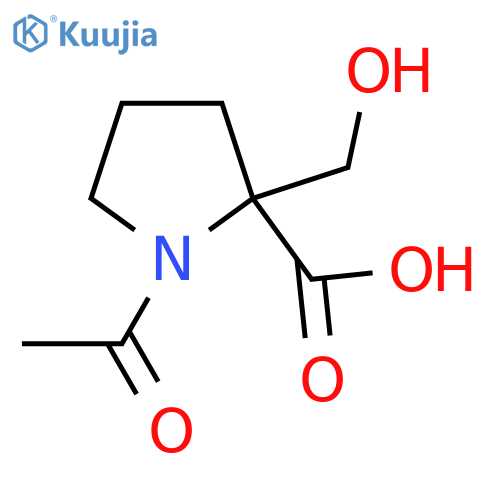 1-Acetyl-2-(hydroxymethyl)pyrrolidine-2-carboxylic acid structure