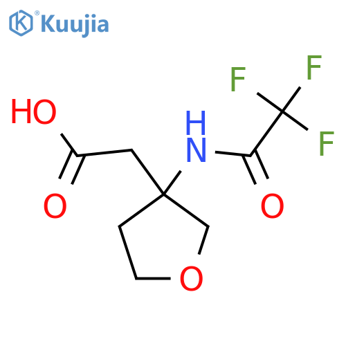 2-3-(2,2,2-trifluoroacetamido)oxolan-3-ylacetic acid structure