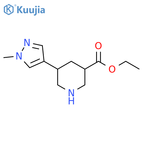ethyl 5-(1-methyl-1H-pyrazol-4-yl)piperidine-3-carboxylate structure