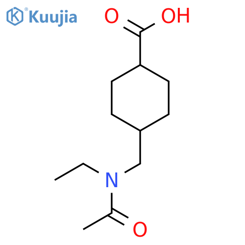 4-(N-ethylacetamido)methylcyclohexane-1-carboxylic acid structure