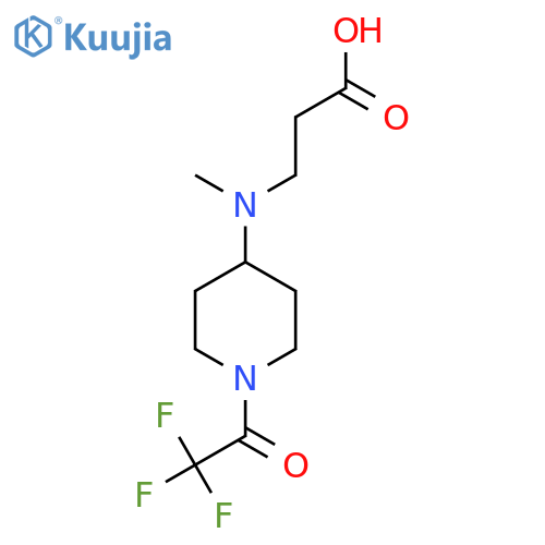 3-{methyl1-(2,2,2-trifluoroacetyl)piperidin-4-ylamino}propanoic acid structure