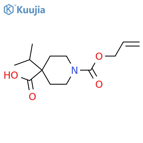 1-(prop-2-en-1-yloxy)carbonyl-4-(propan-2-yl)piperidine-4-carboxylic acid structure