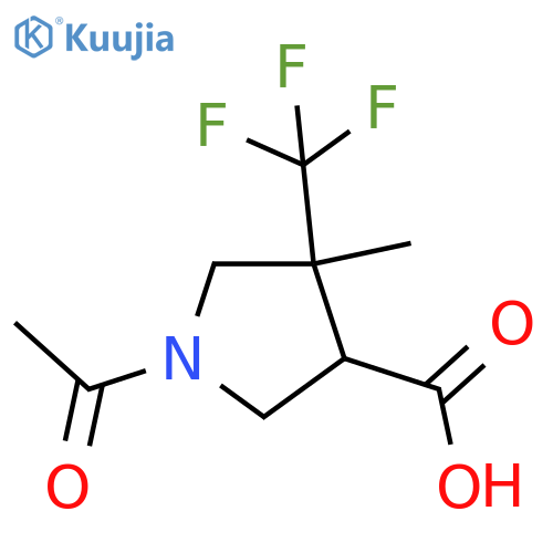 1-Acetyl-4-methyl-4-(trifluoromethyl)pyrrolidine-3-carboxylic acid structure