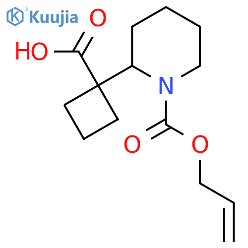1-{1-(prop-2-en-1-yloxy)carbonylpiperidin-2-yl}cyclobutane-1-carboxylic acid structure