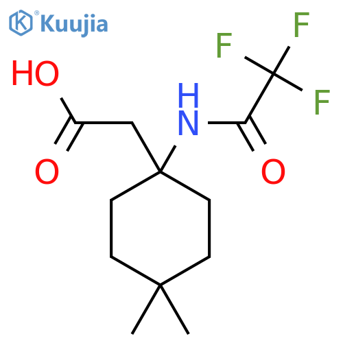 2-[4,4-Dimethyl-1-(2,2,2-trifluoroacetamido)cyclohexyl]acetic acid structure