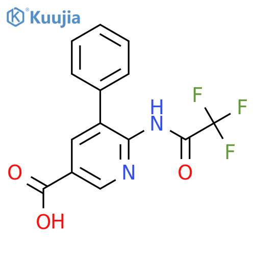 5-Phenyl-6-(2,2,2-trifluoroacetamido)pyridine-3-carboxylic acid structure