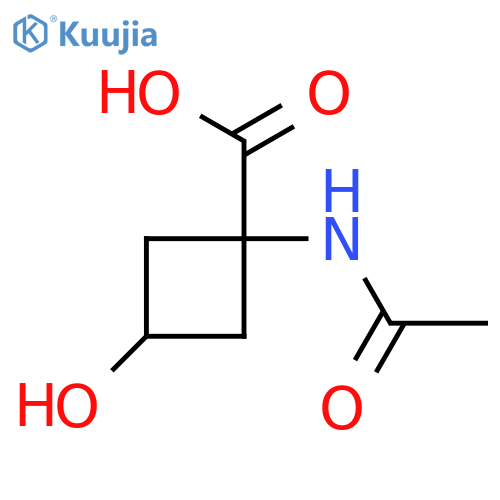 1-Acetamido-3-hydroxycyclobutane-1-carboxylic acid structure