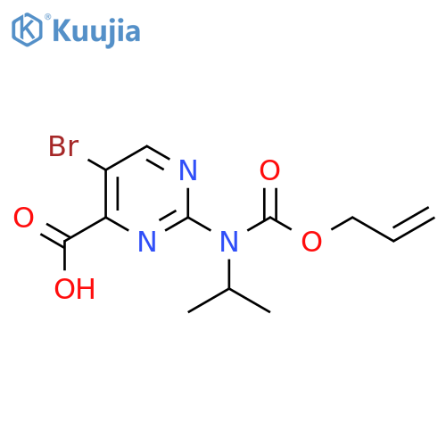 5-bromo-2-{(prop-2-en-1-yloxy)carbonyl(propan-2-yl)amino}pyrimidine-4-carboxylic acid structure