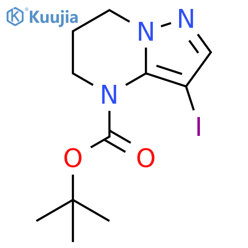 tert-butyl 3-iodo-4H,5H,6H,7H-pyrazolo1,5-apyrimidine-4-carboxylate structure