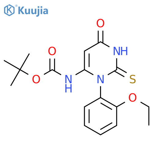tert-butyl N-[3-(2-ethoxyphenyl)-6-oxo-2-sulfanyl-3,6-dihydropyrimidin-4-yl]carbamate structure