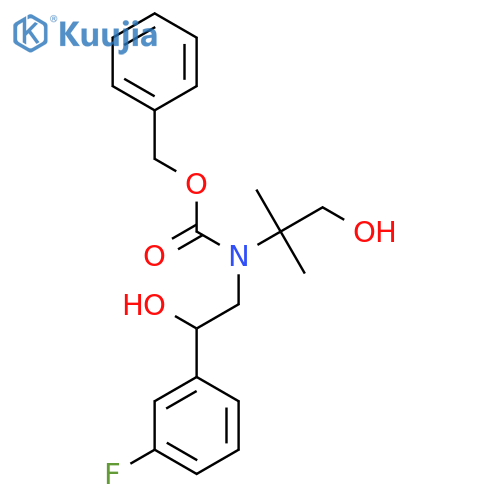 benzyl N-2-(3-fluorophenyl)-2-hydroxyethyl-N-(1-hydroxy-2-methylpropan-2-yl)carbamate structure