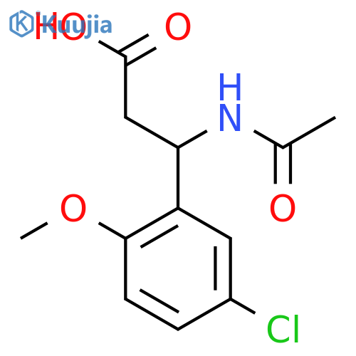 3-(5-Chloro-2-methoxyphenyl)-3-acetamidopropanoic acid structure