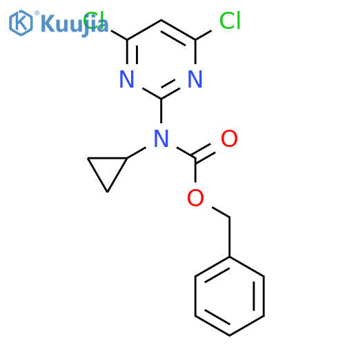 benzyl N-cyclopropyl-N-(4,6-dichloropyrimidin-2-yl)carbamate structure
