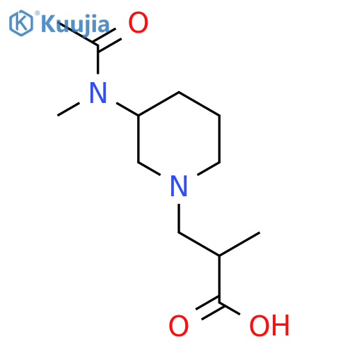 2-methyl-3-3-(N-methylacetamido)piperidin-1-ylpropanoic acid structure