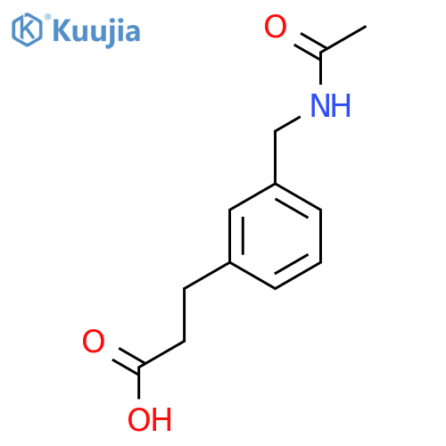 3-3-(acetamidomethyl)phenylpropanoic acid structure