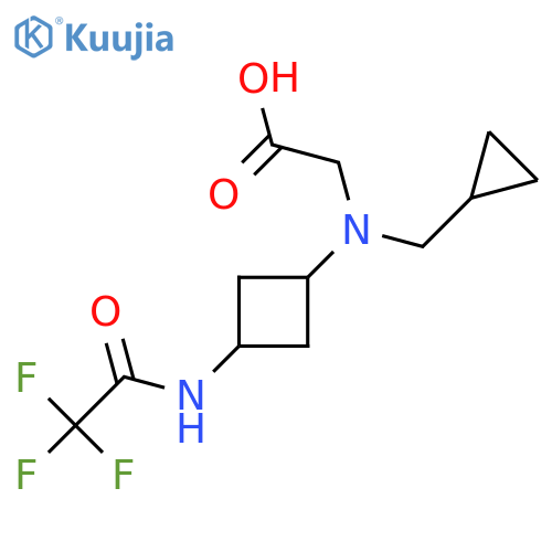 2-[(Cyclopropylmethyl)[3-(2,2,2-trifluoroacetamido)cyclobutyl]amino]acetic acid structure