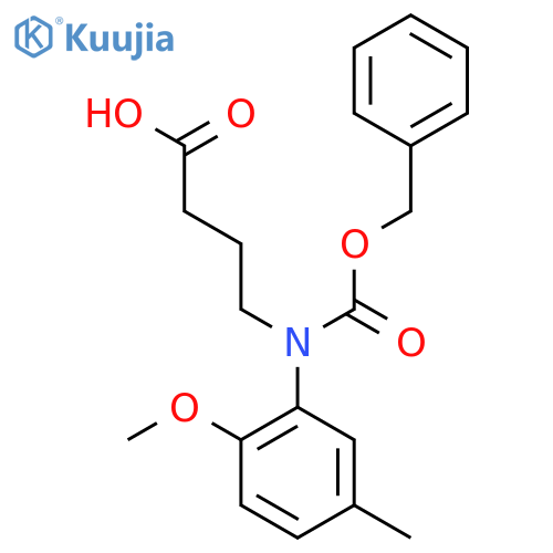 4-{(benzyloxy)carbonyl(2-methoxy-5-methylphenyl)amino}butanoic acid structure