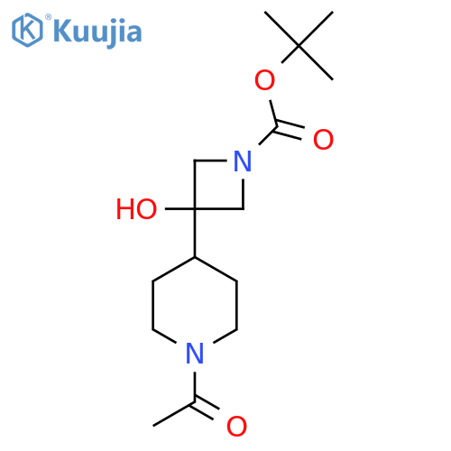 Tert-butyl 3-(1-acetylpiperidin-4-yl)-3-hydroxyazetidine-1-carboxylate structure