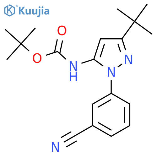 tert-butyl N-3-tert-butyl-1-(3-cyanophenyl)-1H-pyrazol-5-ylcarbamate structure