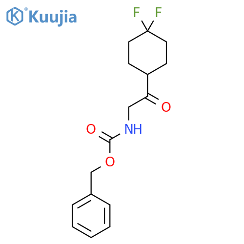 benzyl N-2-(4,4-difluorocyclohexyl)-2-oxoethylcarbamate structure