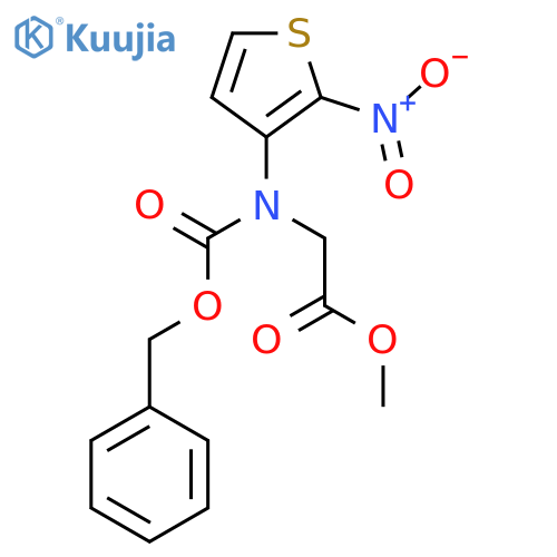 Methyl 2-{[(benzyloxy)carbonyl](2-nitrothiophen-3-yl)amino}acetate structure