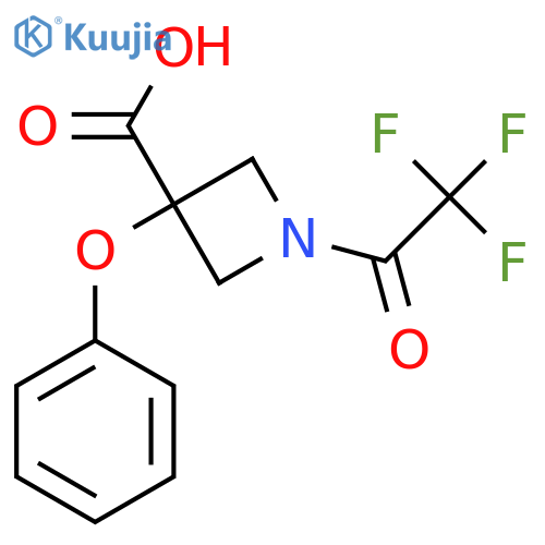 3-Phenoxy-1-(2,2,2-trifluoroacetyl)azetidine-3-carboxylic acid structure