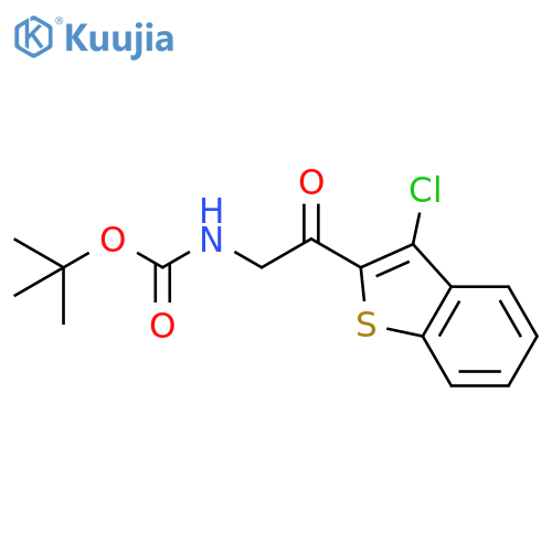 tert-butyl N-2-(3-chloro-1-benzothiophen-2-yl)-2-oxoethylcarbamate structure