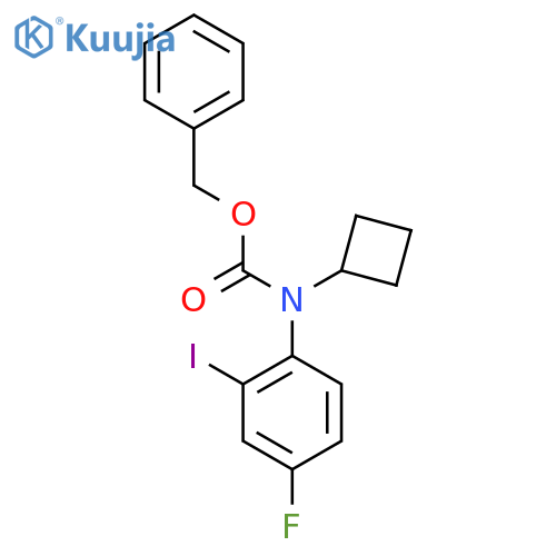 benzyl N-cyclobutyl-N-(4-fluoro-2-iodophenyl)carbamate structure