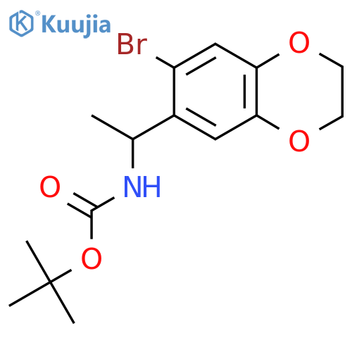 tert-butyl N-[1-(7-bromo-2,3-dihydro-1,4-benzodioxin-6-yl)ethyl]carbamate structure