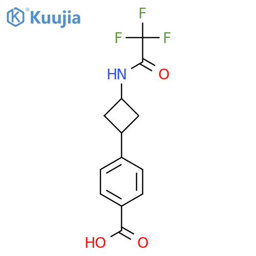 4-(1r,3r)-3-(2,2,2-trifluoroacetamido)cyclobutylbenzoic acid structure
