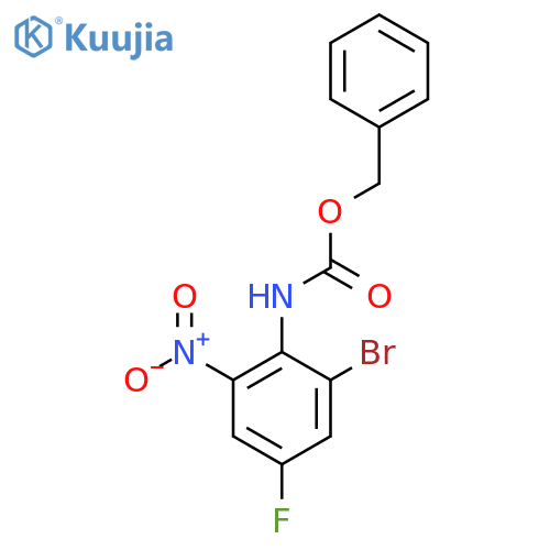 benzyl N-(2-bromo-4-fluoro-6-nitrophenyl)carbamate structure