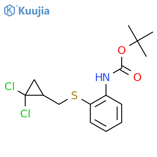 tert-butyl N-(2-{[(2,2-dichlorocyclopropyl)methyl]sulfanyl}phenyl)carbamate structure