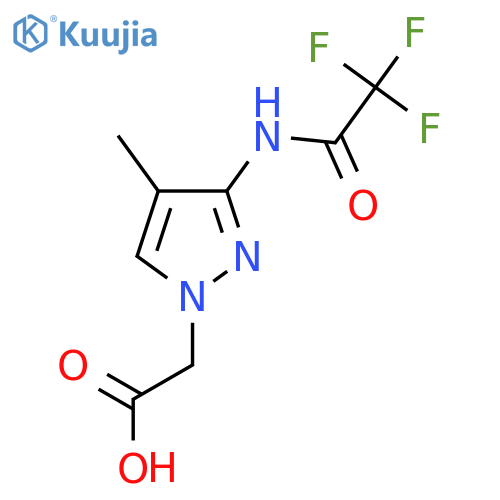 2-[4-methyl-3-(2,2,2-trifluoroacetamido)-1H-pyrazol-1-yl]acetic acid structure
