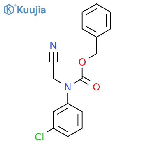 benzyl N-(3-chlorophenyl)-N-(cyanomethyl)carbamate structure
