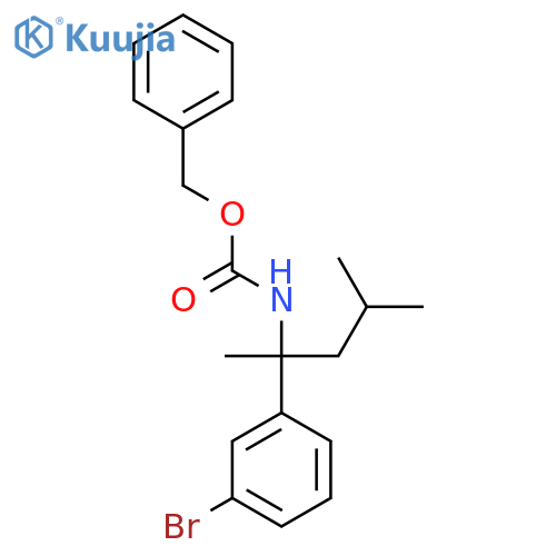benzyl N-2-(3-bromophenyl)-4-methylpentan-2-ylcarbamate structure