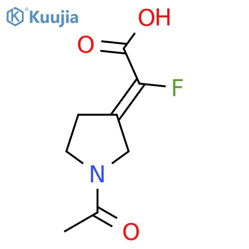 2-(3Z)-1-acetylpyrrolidin-3-ylidene-2-fluoroacetic acid structure