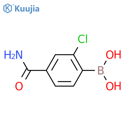 (4-carbamoyl-2-chlorophenyl)boronic acid structure