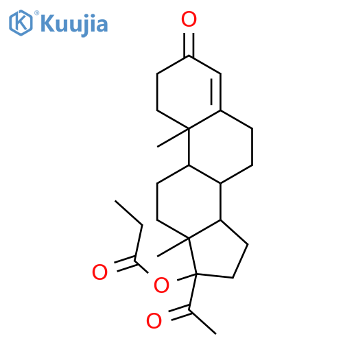 Pregn-4-ene-3,20-dione,17-(1-oxopropoxy)- (9CI) structure