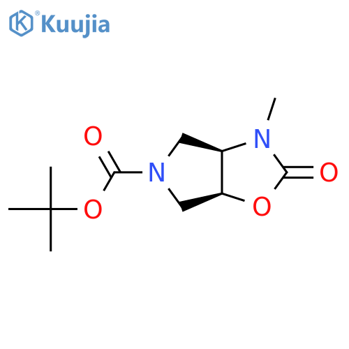 rac-tert-butyl (3aR,6aS)-3-methyl-2-oxo-hexahydro-2H-pyrrolo[3,4-d][1,3]oxazole-5-carboxylate structure