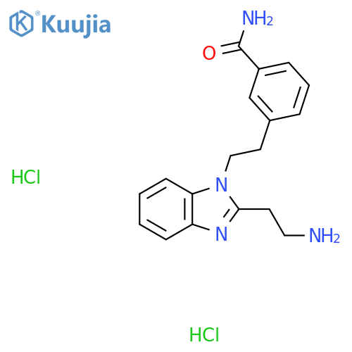 3-{2-2-(2-aminoethyl)-1H-1,3-benzodiazol-1-ylethyl}benzamide dihydrochloride structure