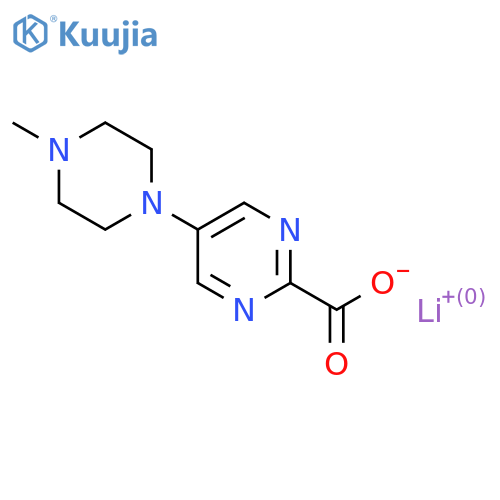 Lithium(1+) ion 5-(4-methylpiperazin-1-yl)pyrimidine-2-carboxylate structure