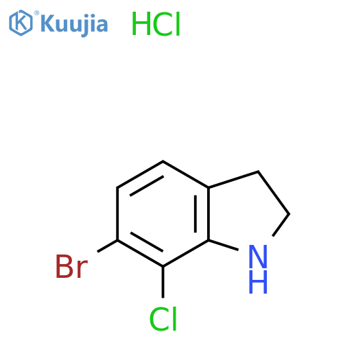 6-bromo-7-chloro-2,3-dihydro-1H-indole hydrochloride structure