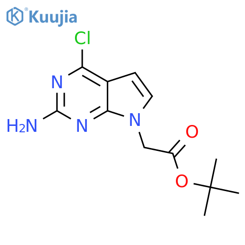 tert-butyl 2-{2-amino-4-chloro-7H-pyrrolo2,3-dpyrimidin-7-yl}acetate structure