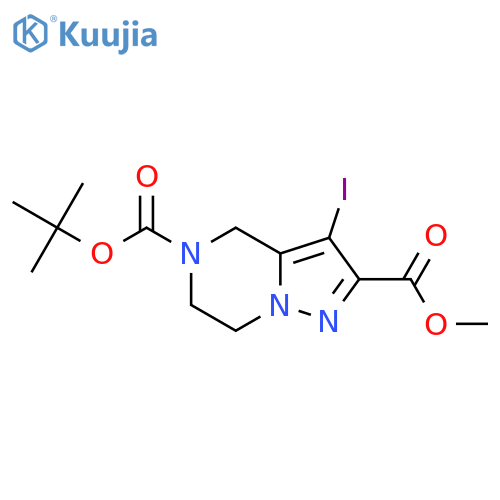 5-tert-butyl 2-methyl 3-iodo-4H,5H,6H,7H-pyrazolo1,5-apyrazine-2,5-dicarboxylate structure