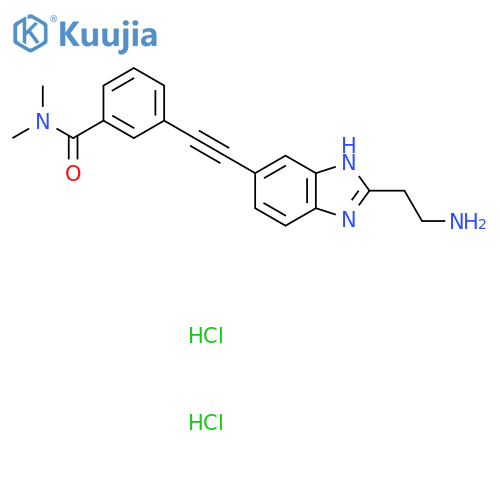 3-{2-2-(2-aminoethyl)-1H-1,3-benzodiazol-5-ylethynyl}-N,N-dimethylbenzamide dihydrochloride structure
